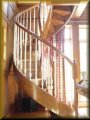 Custom Maple 5' 0" with closed risers, profiled rails and turned balusters